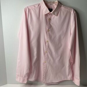 Men’s H&M Easy Iron Men’s Long Sleeve Button  Up Pink Shirt Size M